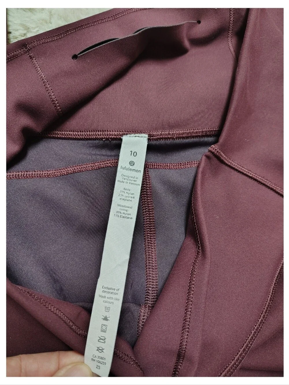 Lululemon In Movement 7/8 Tight - Garnet Women's 10 Yoga Activewear Athletic